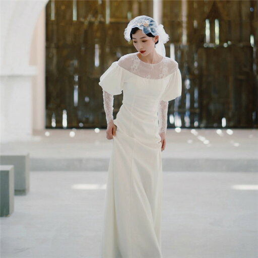 ホワイト 長袖 袖あり ウェディングドレス Aライン ファスナータイプ トレーン xs〜l Wedding Dress お花嫁 結婚式 旅行撮影演出 レディースウェディングドレス ホワイト 長袖 袖あり ウェディングドレス Aライン ファスナータイプ トレーン xs〜l Wedding Dress お花嫁 結婚式 旅行撮影演出 レディースウェディングドレス