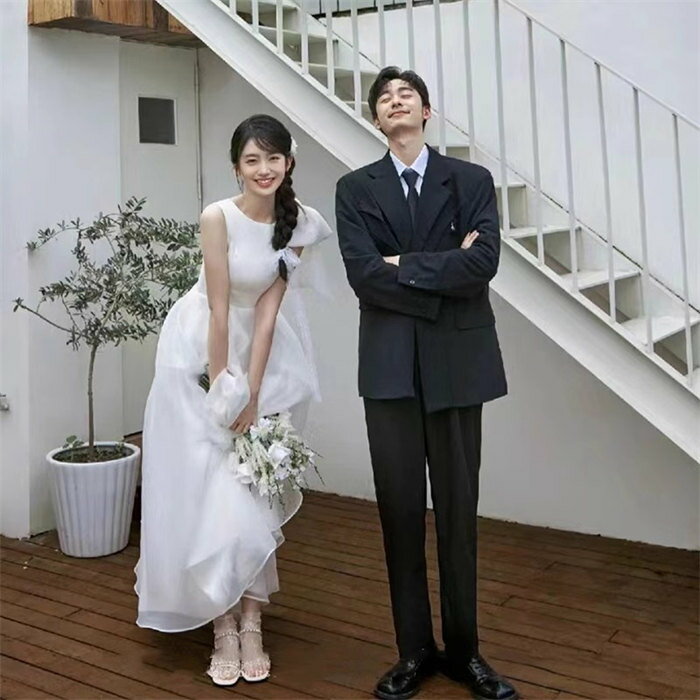 ホワイト　ウェディングドレス　袖なし　 ロングドレス ウェディングドレス パーティードレス　二次会ドレス　ブライダル　撮影　XS/S/M/L/XL/2XL/3XL　レディース　ドレス 　マキシ丈　ノースリーブ　リボン