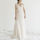 ホワイト ウェディングドレス Aライン レース ノースリーブ Vネック ロングドレス イブニングドレス 編み上げタイプ xs〜xl Wedding Dress...