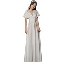 ホワイト ウェディングドレス Aライン 半袖 マキシ丈 ロングドレス イブニングドレス 編み上げタイプ s〜xxxl Wedding Dress お花嫁 結婚...