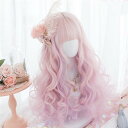 ピンク ウィッグ 長髪 ロング ロリータ 原宿風 巻き毛 ぱっつん前髪 ゆめかわ カール パーマ 可愛い ロング 耐熱ウィッグ コスチューム 仮装 自然 ナチュ...