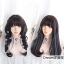 ブラウン メッシュ 55cm 長髪 ロング ロリータ 原宿風 巻き毛 ぱっつん前髪 可愛い ロング 耐熱ウィッグ コスチューム 仮装 自然 ナチュラル イベント...