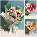 3色展開 シャボンフラワー 花束 ギフト ソープフラワー ギフト フラワーソープ 誕生日プレゼント バラ 枯れない花 おしゃれ LEDライト付き 女性 女友達 ...
