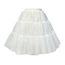 ホワイト 長さ50cm パニエ ペチコート フリルいっぱい レディース ボリュームミニパニエ★パニエ スカート パーティードレス インナー コスプレ 仮装 コスチューム かわいい メイド結婚式 二次会 パーティドレス ペチコート ウエスト56-90CM