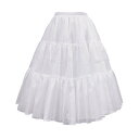 ホワイト 長さ60cm パニエ ペチコート フリルいっぱい レディース ボリュームミニパニエ★パニエ スカート パーティードレス インナー コスプレ 仮装 コスチューム かわいい メイド結婚式 二次会 パーティドレス ペチコート ウエスト56-90CM(4)