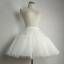 ホワイト 長さ45cm パニエ ペチコート フリルいっぱい レディース ボリュームミニパニエ★パニエ スカート パーティードレス インナー コスプレ 仮装 コスチューム かわいい メイド結婚式 二次会 パーティドレス ペチコート ウエスト58-80CM