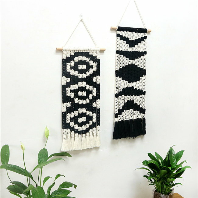 30*60/70CM　2タイプ　マクラメタペストリー ロングフリンジ 流木タペストリー タペストリー 壁掛けイ..