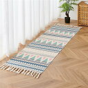 ラグ 洗える ラグ長方形ラグ 58*150cm+タッセル20cm/58*180cm+タッセル20cm ラグマット 滑り止め付 西海岸 オリエンタル柄 マット 北欧 カーペット リビング 春 夏 秋 冬 用 コットン 30デザイン選択可能 カーペット・ラグ