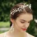 2点セット ヘッドドレス ビーズ 花 パーティー ウェディング ブライダル 結婚式 2次会 演奏会 発表会 コンサート 披露宴 上品質なヘッドアクセサリー レデ...