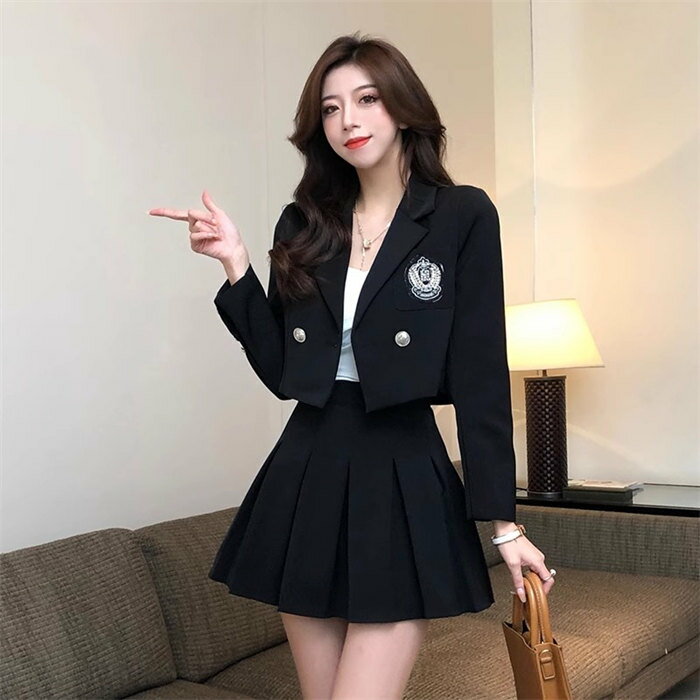 卒業式 スーツ 女の子 韓国 制服 ピアノ発表会　ジャケット+スカート スーツ 卒服 フォーマル 中学 受験 フォーマルスーツ 女児 ジュニアスーツ 2点セット 高校生 卒業式スーツ 入学式　発表会 結婚式　子供スーツ ジャケット スカート シャツ 　ホワイトブラック