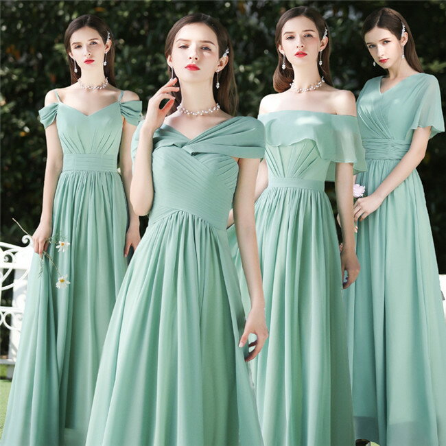 予約 4デザイン ブライズメイドドレス パーティードレス ワンピース二次会演出司会結婚式お呼ばれ ロングドレス マキシ丈 ブライズメイド ドレス 二次会ドレス フォーマルドレス