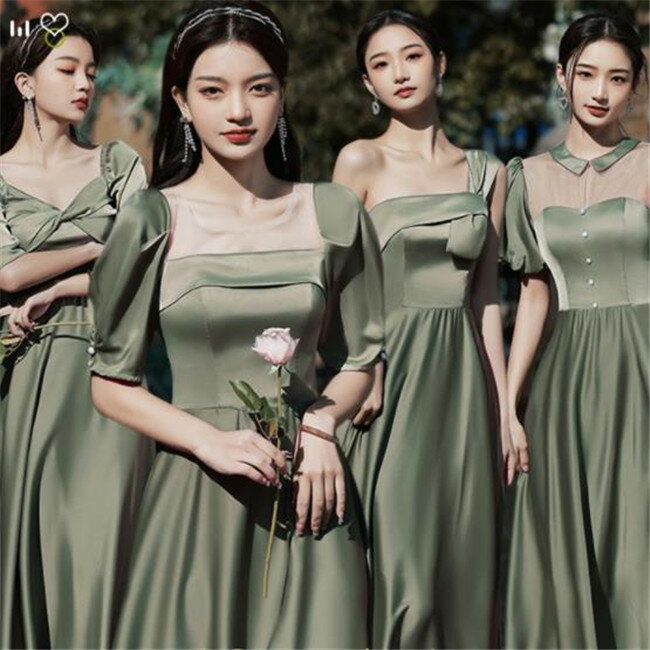 予約 4デザイン グリーン ブライズメイドドレス パーティードレス ワンピース二次会演出司会結婚式お呼ばれ ロングドレス マキシ丈 ブライズメイド ドレス 二次会ドレス フォーマルドレス