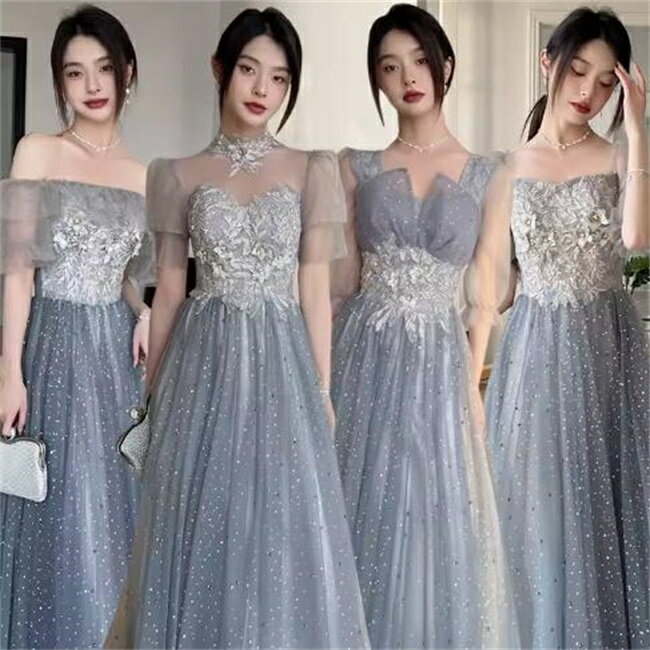 予約 4デザイン ブライズメイドドレス パーティードレス ワンピース二次会演出司会結婚式お呼ばれ ロングドレス マキシ丈 ブライズメイド ドレス 二次会ドレス フォーマルドレス
