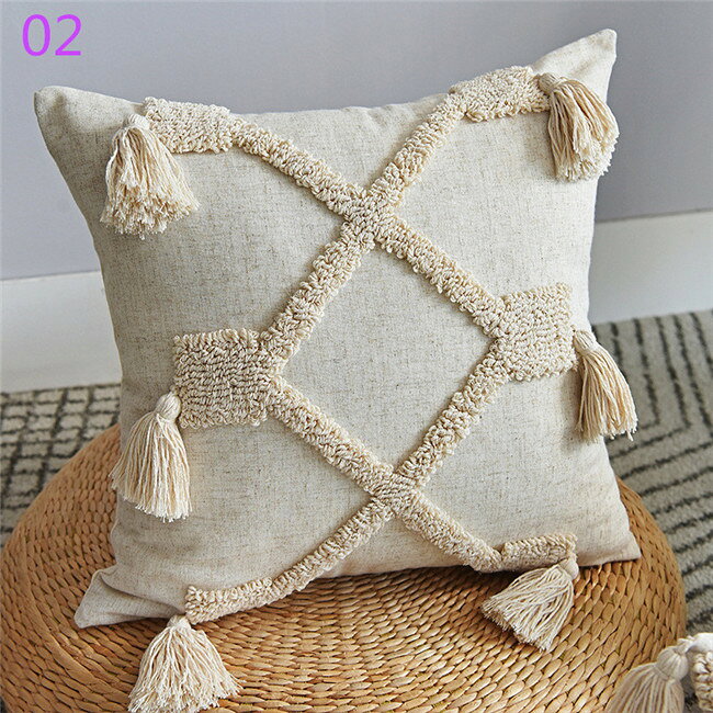 3タイプ 30*50 45*45 CM クッションカバーのみ タッセル  Cushion Cover 北欧デザイン プレゼント ギフト コットン製 在宅 おしゃれ クッション おしゃれ ソファークッション クッション 春 北欧 インテリア かわいい インテリア雑貨 ソファー ベッドクッション [3]