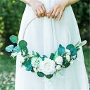ホワイト【ブーケ】ウェディングブーケ/造花ブーケ/ブライダルブーケ/ラウンドブーケ/トスブーケ/結婚式/花束【直径約35cm】 ドレスと合わせて 撮影ブーケ