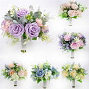 7色展開【ブーケ】ウエディングブーケ 花嫁 ブーケ 手作り ウェディングブーケ 結婚式 ブライダルブーケ 造花 二次会 エレガント 海外挙式 【直径約26cm、...