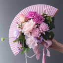 パープル系 和装花嫁のブーケ 扇子ブーケ 花のブーケ 春 花嫁 桜 扇子 和装婚用 送料無料 ブーケ 和婚 着物 和小物 金 結婚式 神前式 前撮り 着物ドレス...