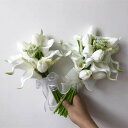ウェディング ブーケ ホワイト カラー 白 花束 ブーケ【ブーケ】ウェディングブーケ/造花ブーケ/ブライダルブーケ/ラウンドブーケ/トスブーケ/結婚式/花束 卒...