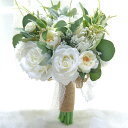 4色展開【ブーケ】ウエディングブーケ 花嫁 ブーケ 手作り ウェディングブーケ 結婚式 ブライダルブーケ 造花 二次会 エレガント 海外挙式 【直径約25cm、...