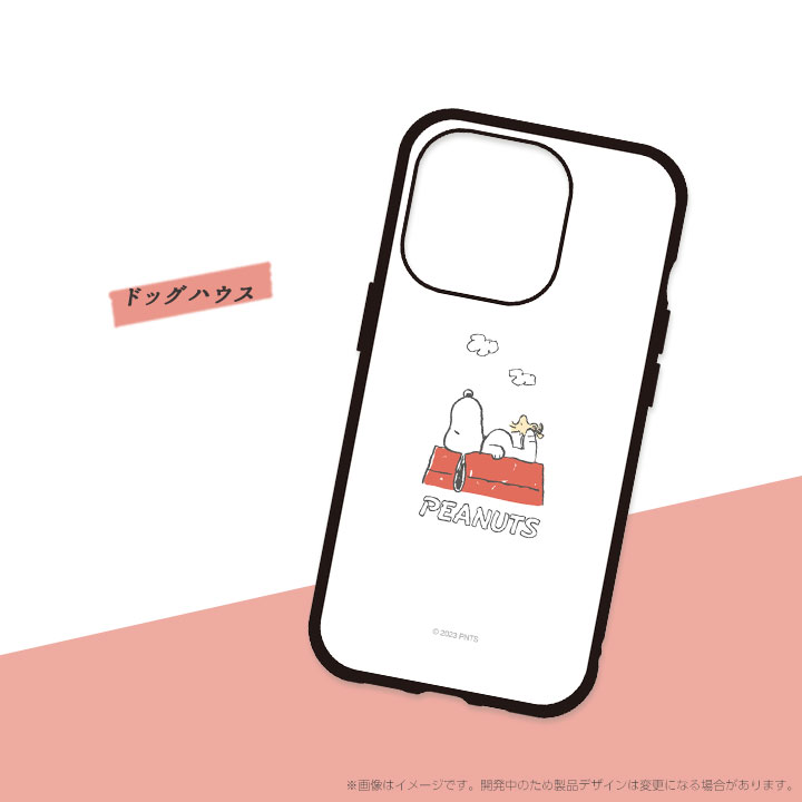 iPhone15 Pro 6.1インチ ピーナッツ IIIfit 耐衝撃ケース カバー スヌーピー ドッグハウス PEANUTS SNOOPY［SNGG-04］