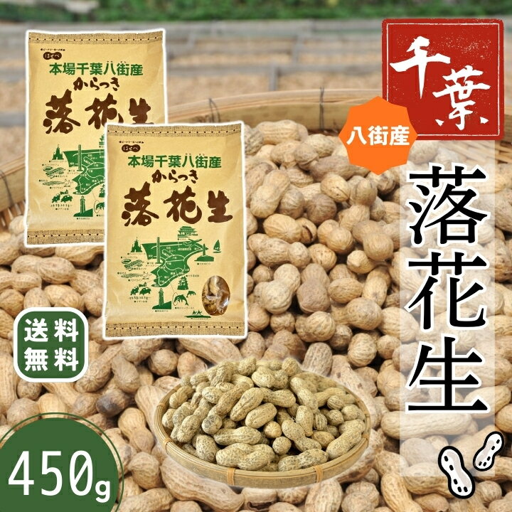 落花生 殻付き（千葉県） 千葉県八街産 新豆【2袋 まとめ買い】当日出荷 送料無料 450g 殻付き 【ナカ..