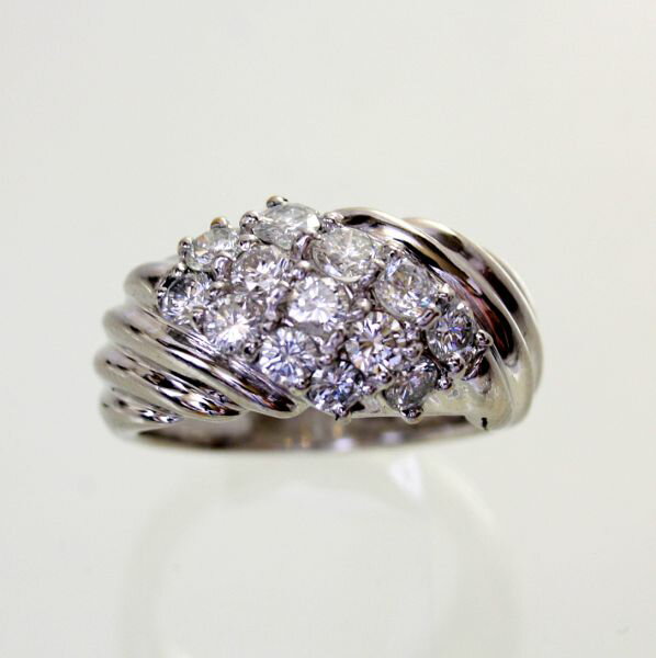 【中古】　プラチナ　ダイヤ　1.02ct　リング　10号