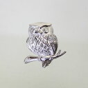 【中古】 プラチナ,18金WG フクロウデザイン ブローチ&ペンダント
