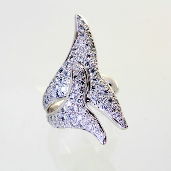 乐天商城 - 【中古】　プラチナ　ホエールテールデザイン　ダイヤ　1.50ct　リング　12号