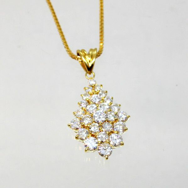 乐天商城 - 【中古】　18金　ダイヤ　3.43ct　ペンダント付ネックレス
