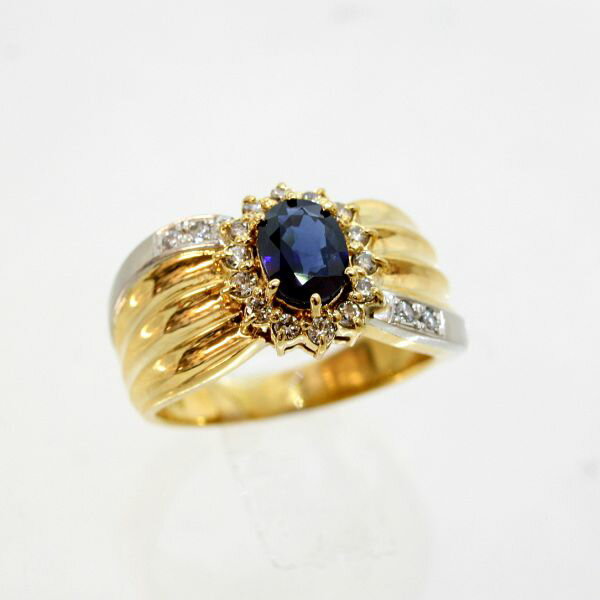 【中古】 18金，プラチナサファイ...