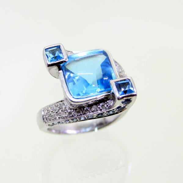 【中古】 18金WGブルートパーズ...