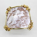 【中古】 18金枠 シェルカメオ ブローチ兼ペンダント