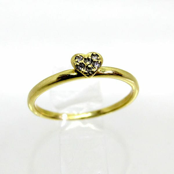 【中古】18金　ダイヤ　0.05ct　リング　9号