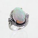 【中古】 プラチナ オパール 7.04ct ダイヤ 0.63ct リング 11号