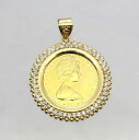 【中古】 18金枠 ダイヤ 1.37ct 5分の1オンス コイン ペンダント