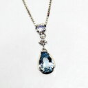 【中古】18金 クレージュ アクアダイヤ ネックレス