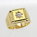 【中古】 18金 ダイヤ 0.338ct メンズリング 22号
