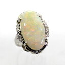 【中古】 プラチナ オパール 6.55ct ダイヤ 0.21ct リング 9号