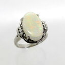 【中古】 プラチナ オパール 4.02ct ダイヤ 0.08ct リング 12号