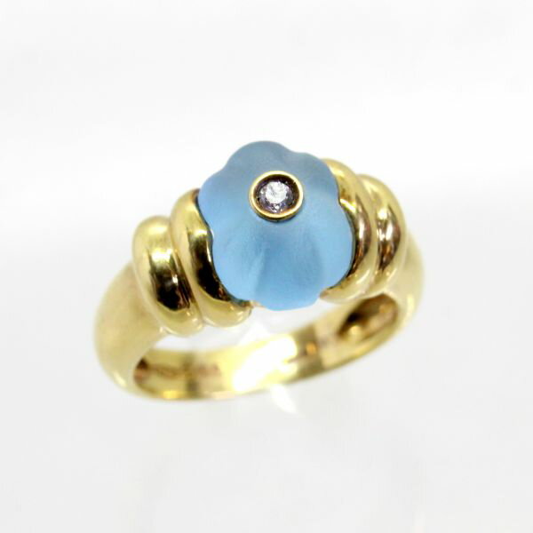 【中古】 18金ブルートパーズ，ダ...