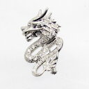 【中古】 18金WG ダイヤ 0.50ct 龍デザイン ブローチ兼ペンダント