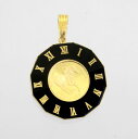 【中古】 18金枠 25分の1オンス 純金コイン ペンダント