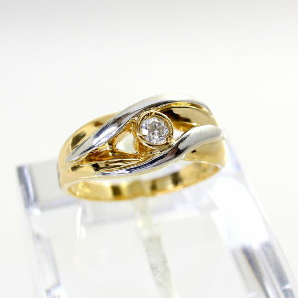 樂天商城 - 【中古】18金 ，プラチナ 　ダイヤ　0.10ct　リング　11号