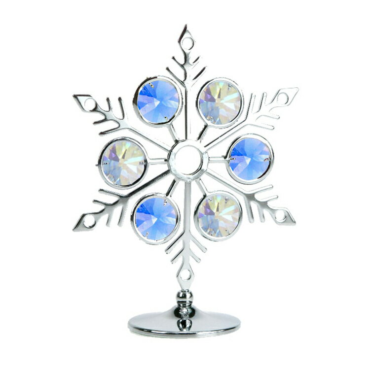 クリスマスプレゼント 雪 結晶 置物 4 オーロラ 誕生日プレゼント ギフト 女性 男性 クリスマス オーナメント 雑貨 飾り オブジェ シルバー 高級 スワロ...