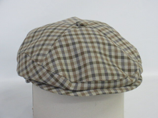 【中古】　Gottmann　ハンチング　チェック　メンズ　　　　　　ゴットマン　キャップ　帽子　ハンチング帽　　　　　　ドイツ　size57　綿　ポリエステル