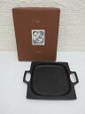 【中古】 盛栄堂 南部鉄器 鉄鍋 鍋角 浅型 プレート 乃源鋳造 鉄板 鉄皿 焼き板 持ち手付き 伝統工芸品