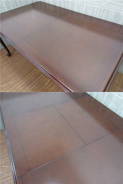 【中古】 札幌市内・札幌近郊限定 マルニ ダイニング7点セット maruni 伸長テーブル 椅子6脚セット マルニ木工 ブリティッシュコレクション いす イス エクステンション 食卓セット 洋風 肘なし椅子 アームレス 布張りチェア