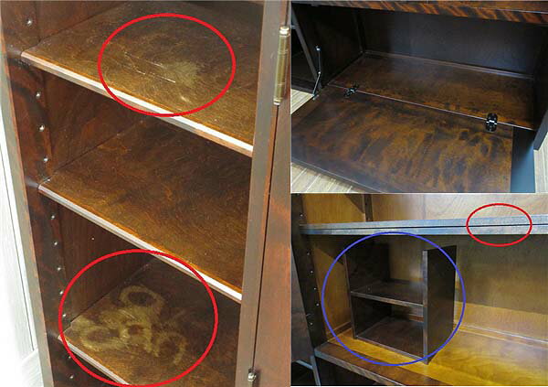 【中古】 北海道民芸家具 サイドキャビネットサイドボード リビングボード 扉3枚 ガラス扉 観音開き ドロップ扉 天然木 重厚感 落ち着いた インテリア 民芸家具