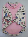 【新品】 ハンドメイド わんこの服 Mサイズ Tシャツ ピンク ドッグウェア 犬用ウェア 伸縮 カジュアル 総柄 ペットウェア 小型犬 犬服 ワ...