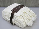 【未使用品】 ニットブランケット ホワイト 127×152cm 輸入雑貨 フリンジ付き 白 ひざ掛け マルチカバー 防寒 肩掛け マルチ...